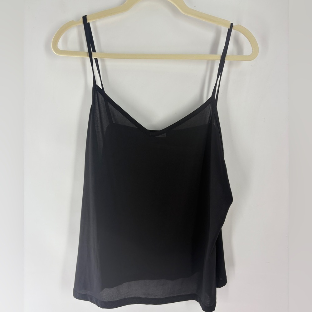 Lot of 2 Womens Black & Tan Spaghetti Strap Cami Sheer V-Neck Tank Top -X-Large - Picture 7 of 7